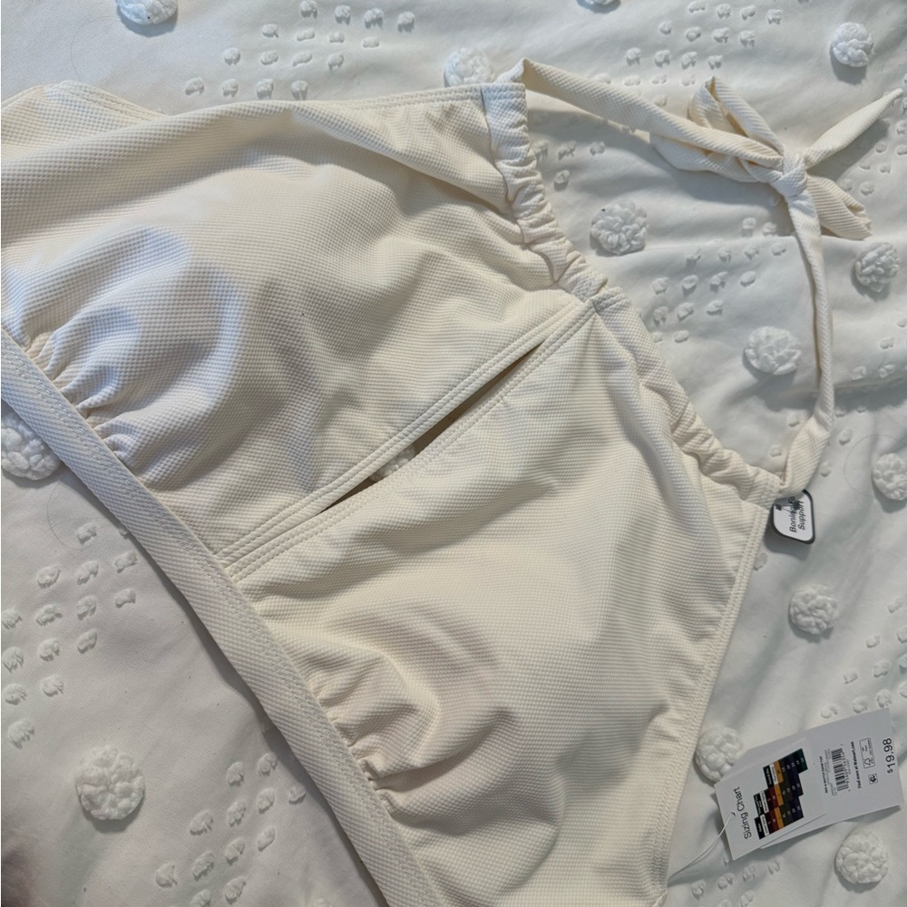 Time and Tru Cream Bikini Top